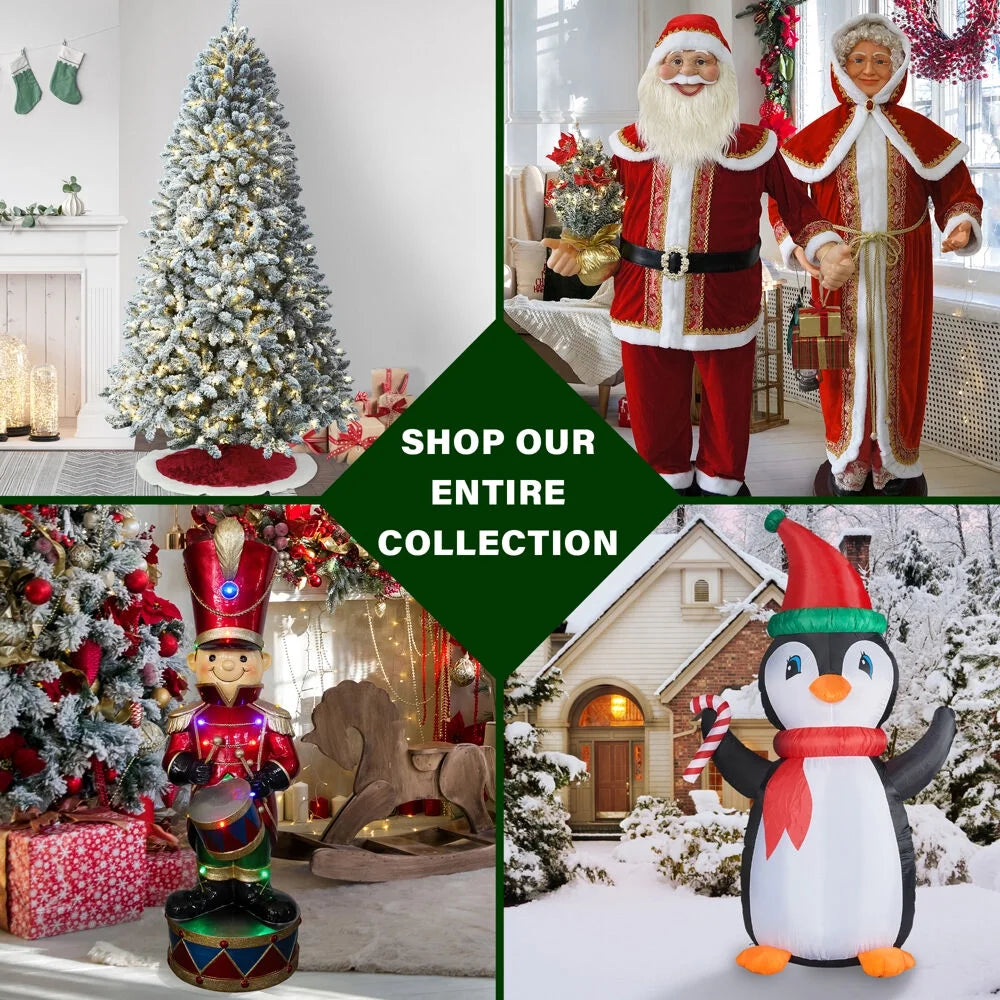 White Prelit LED Musical Christmas Tree with Umbrella Base P3723
