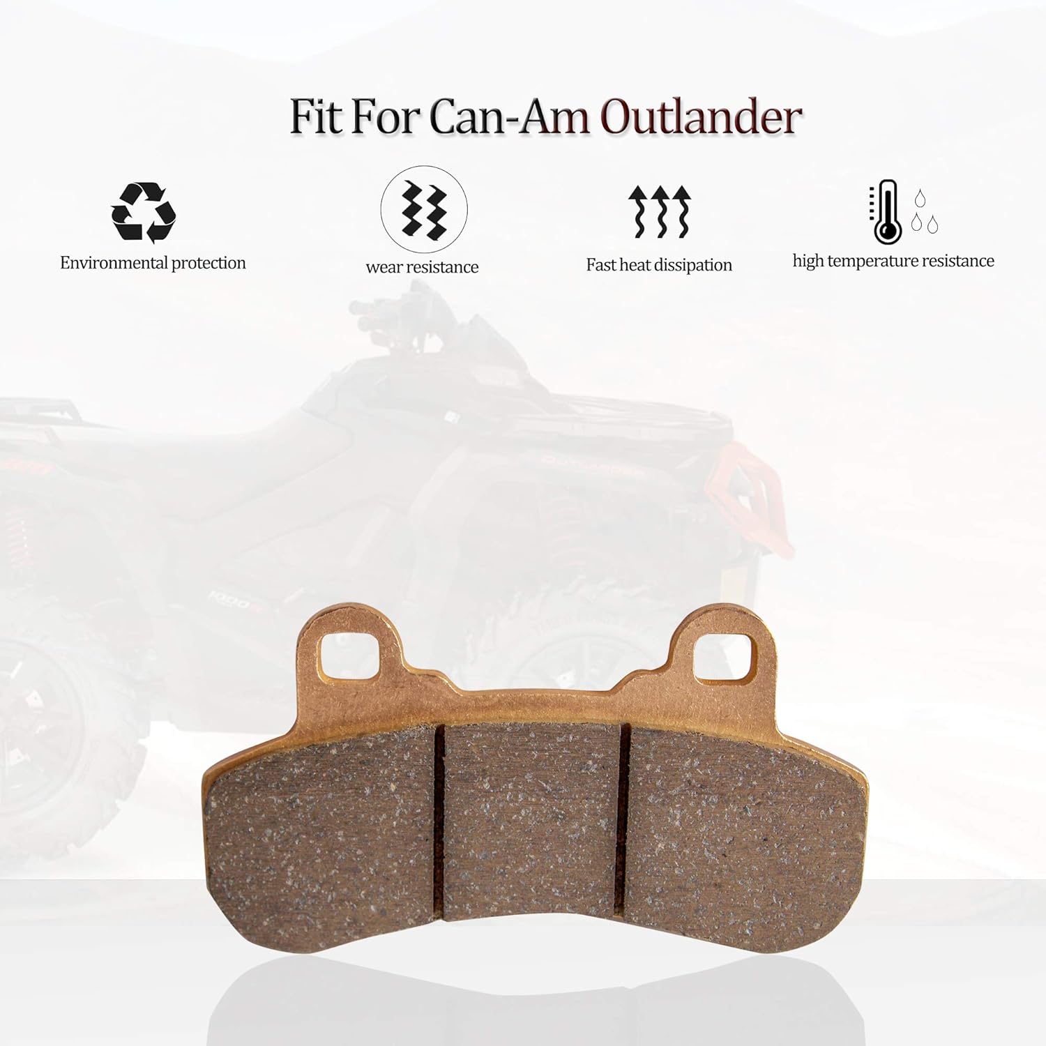 Front and Rear Brake Pads for Can-Am Maverick X3, Sintered Metal, Pack of 2 B68623