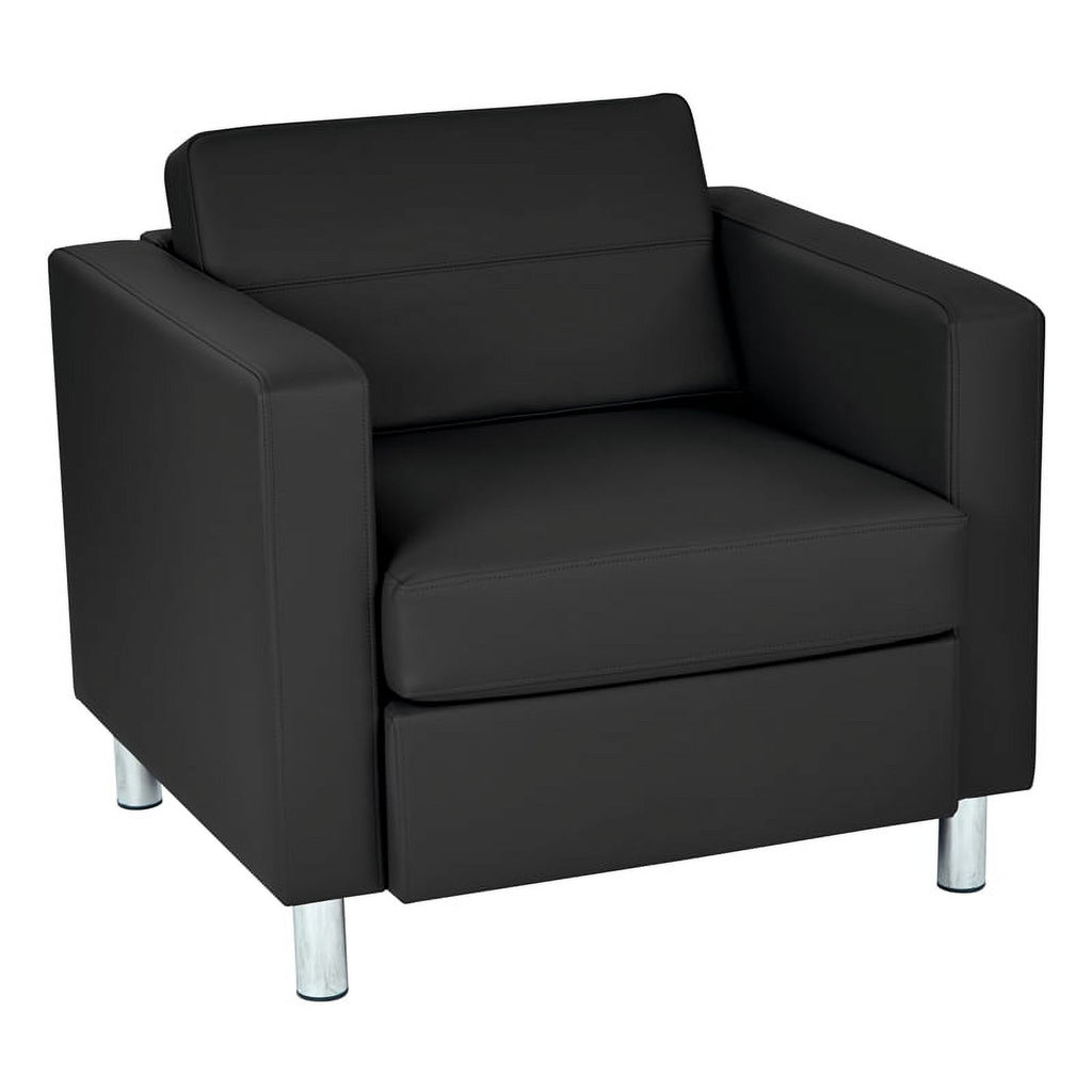 Black Faux Leather Armchair D14941