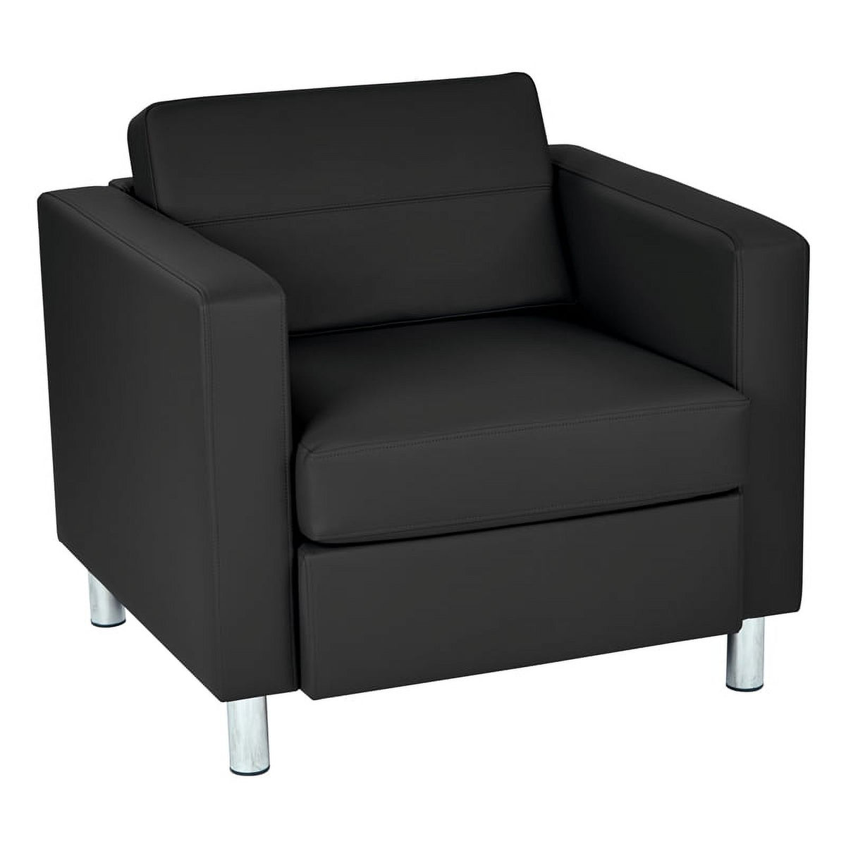 Black Faux Leather Armchair D14941