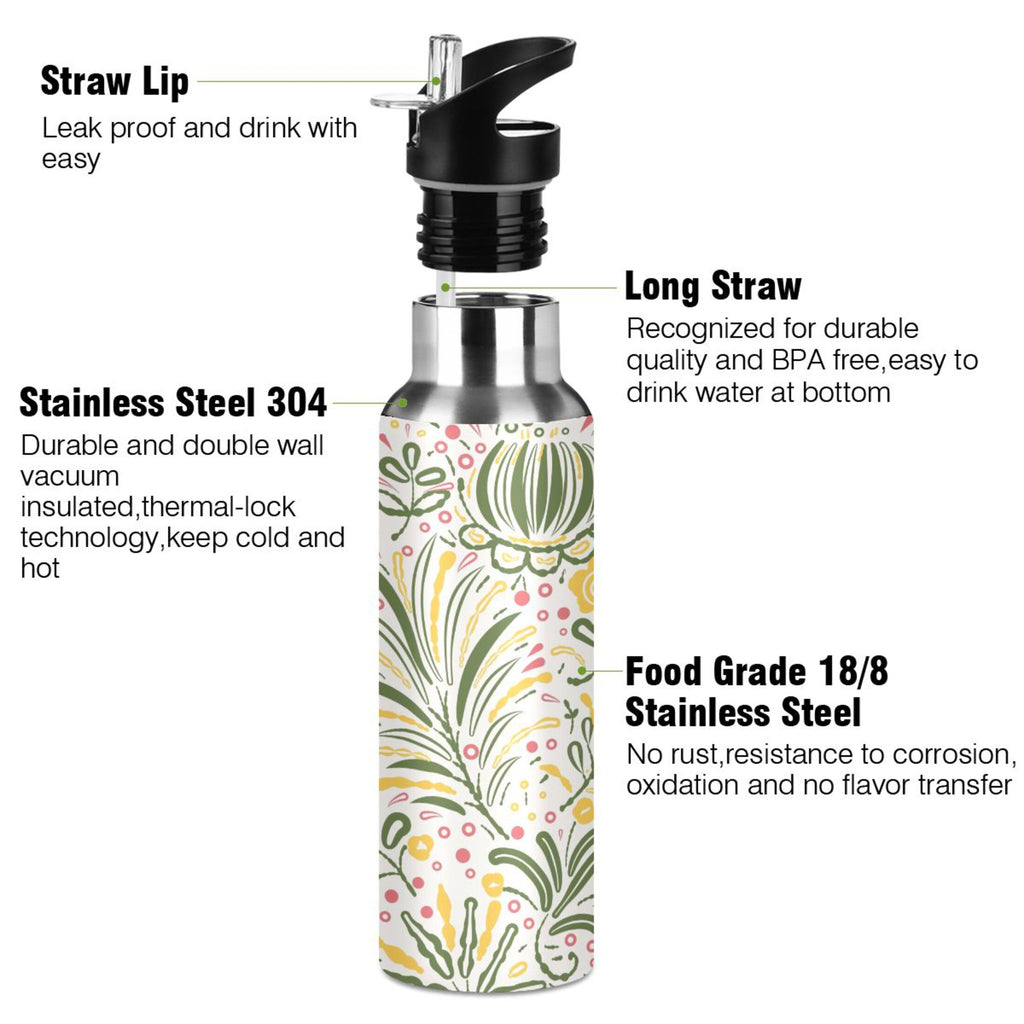 Stainless Steel Insulated Water Bottle with Straw Lid Y826