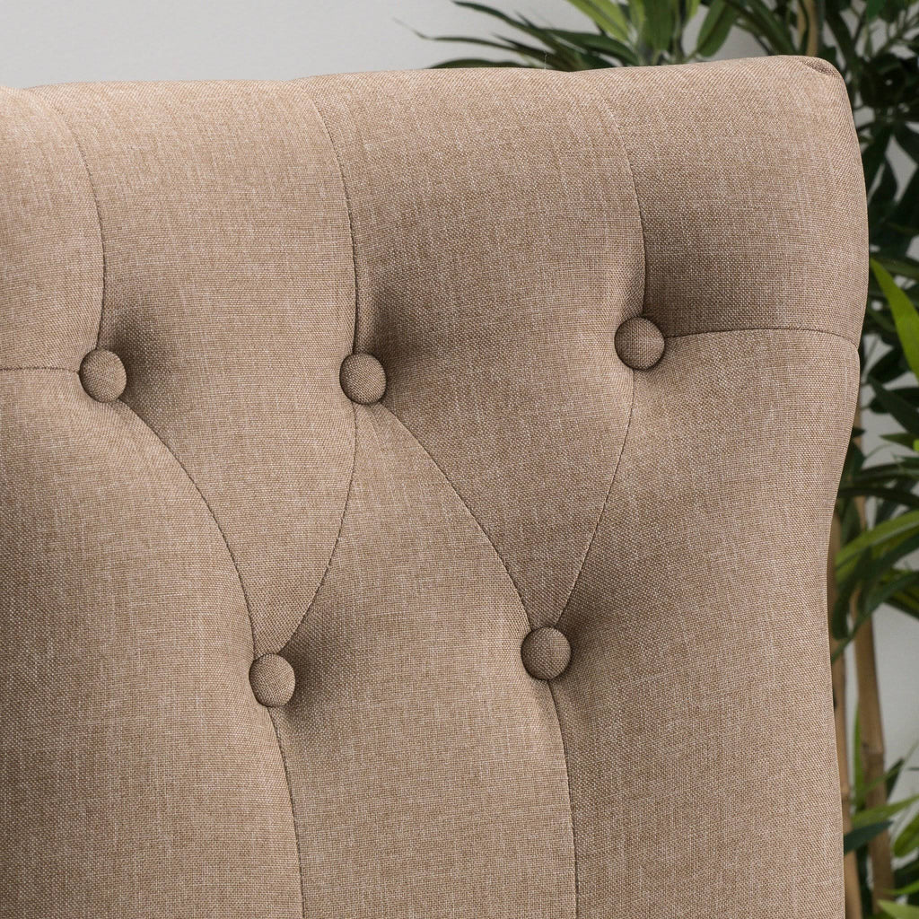Mocha Brown Fabric Counter Stool Set of 2 D9864