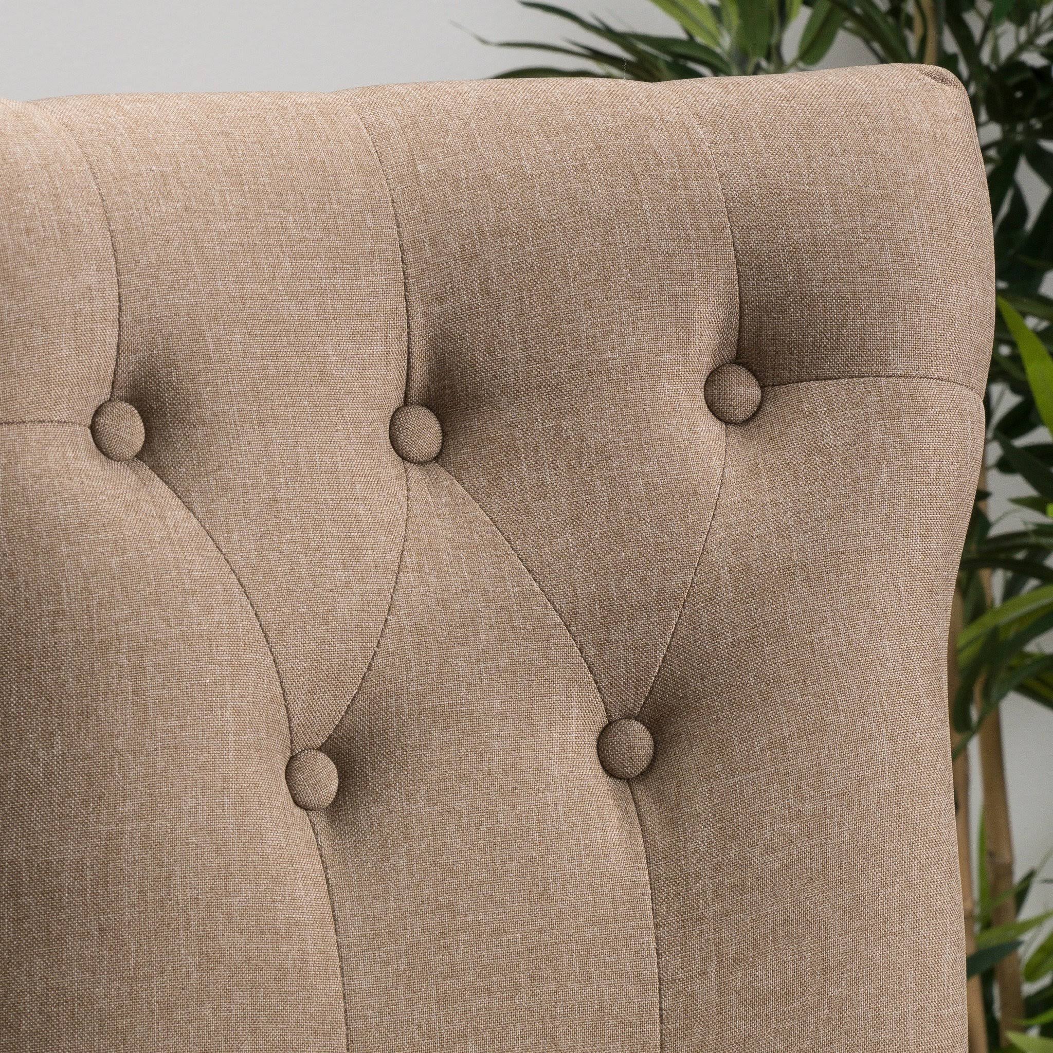 Mocha Brown Fabric Counter Stool Set of 2 D9864