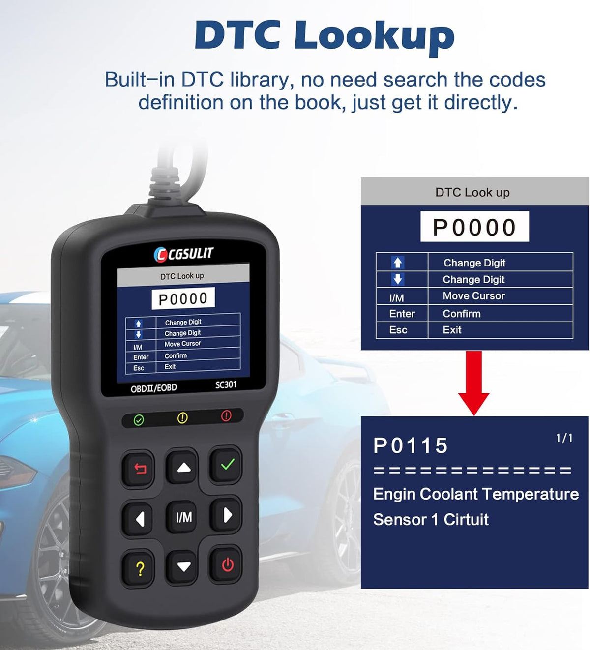 OBD2 Scanner Diagnostic Code Reader with Reset, Black Pack of 2 P638102