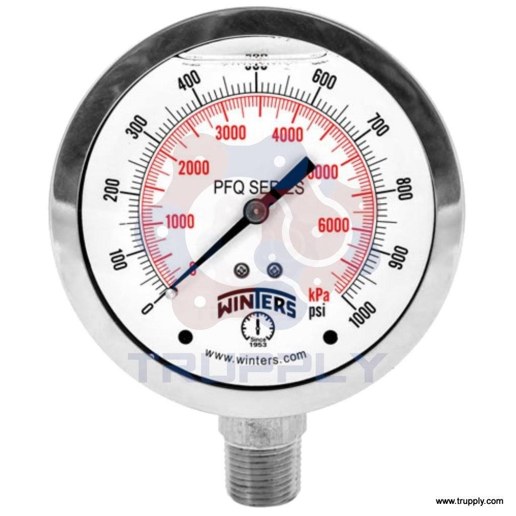 Stainless Steel 4in Dial 0.25in Bottom Connection A28885
