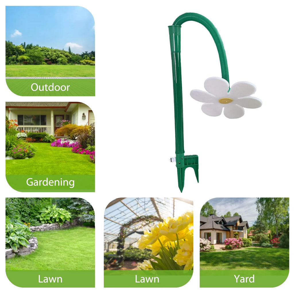 White Flower Shaped Dancing Sprinklers Lawn Watering with 2pcs Adapter A1310