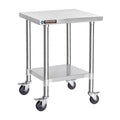 Stainless Steel 30 x 18 Inch Metal Table Cart with Caster Wheel V554