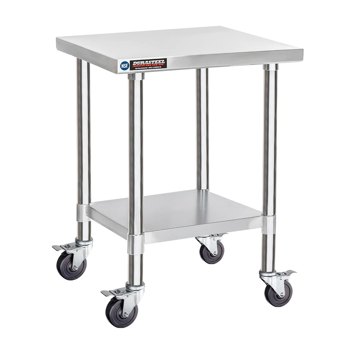 Stainless Steel 30 x 18 Inch Metal Table Cart with Caster Wheel V554