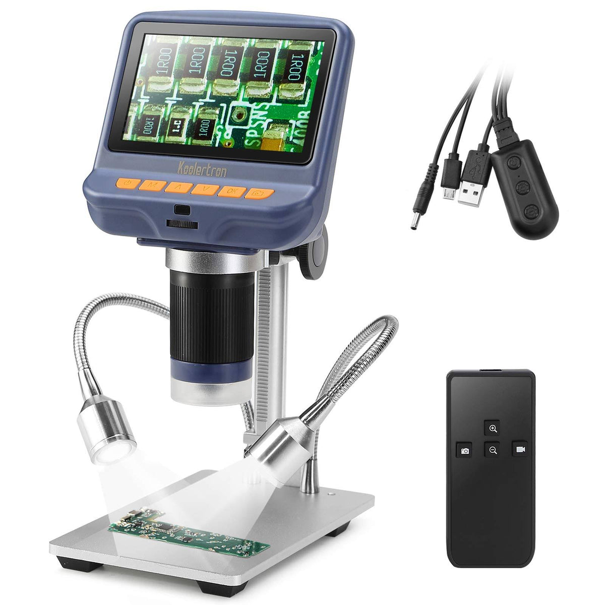 4.3 inch 1080p LCD Digital USB Microscope with 10X-220X Magnification Zoom, 8 LED Adjustable Light U95883