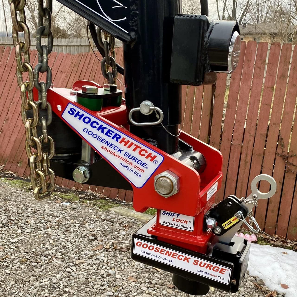 Gooseneck Air Hitch & Coupler, Square 4" Straight Pin 30K Coupler 9" Offset N2460