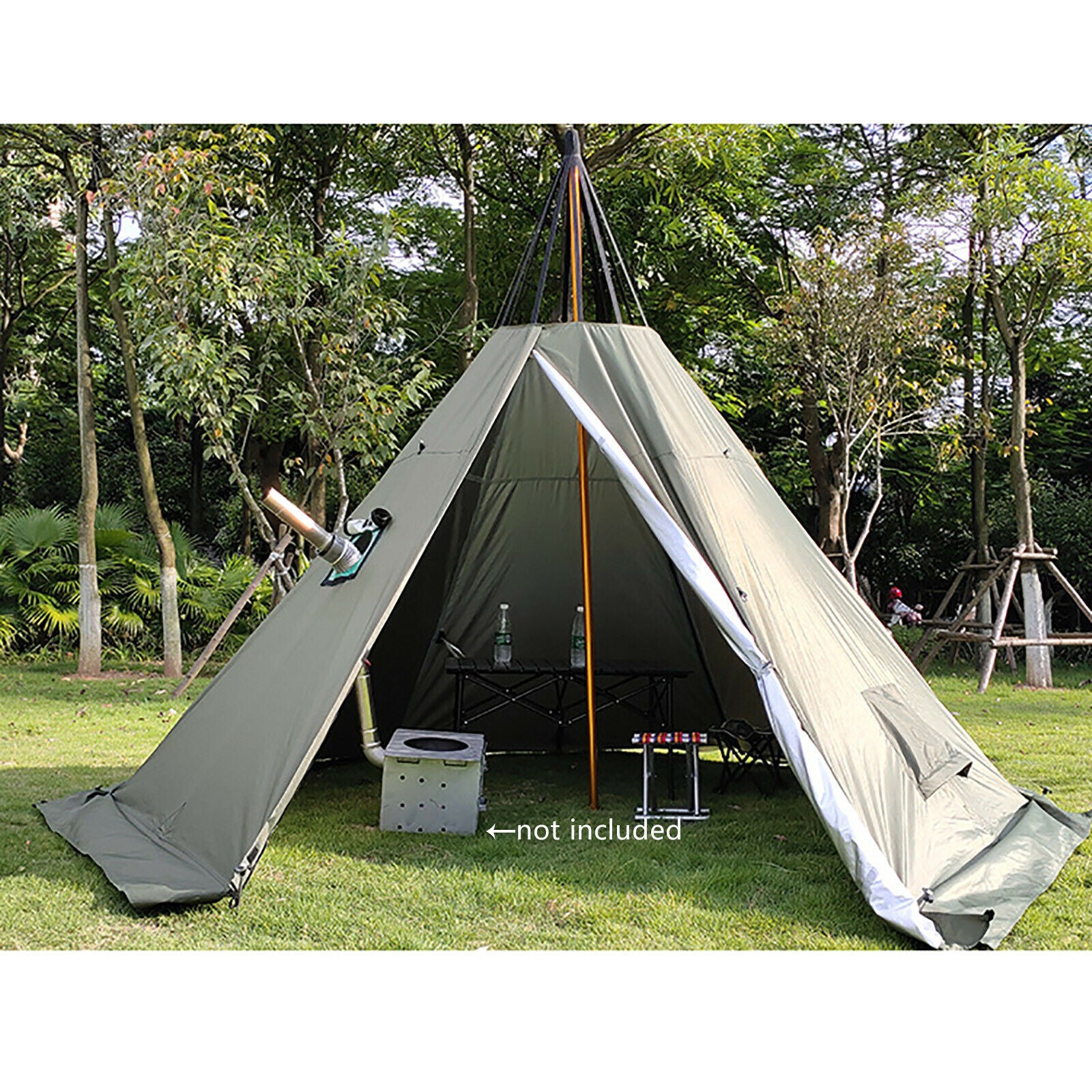 Pyramid Tent 4-Season Portable 2 People 7.2ft Height Z474031