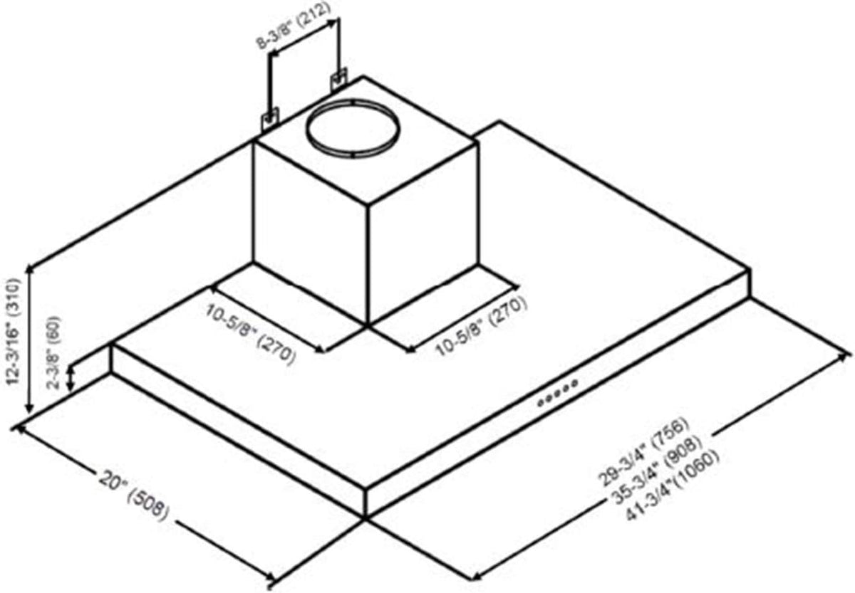 Under Cabinet Range Hood, 3-Speed, 750 CFM, Baffle Filters E970385