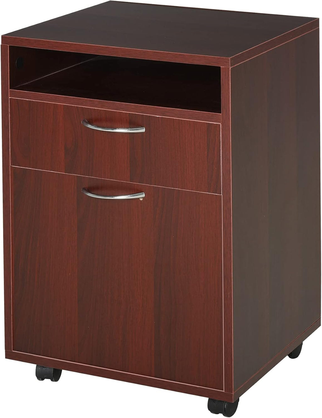 Brown Mobile File Cabinet with Lockable Drawer, Pack of 2 L7893