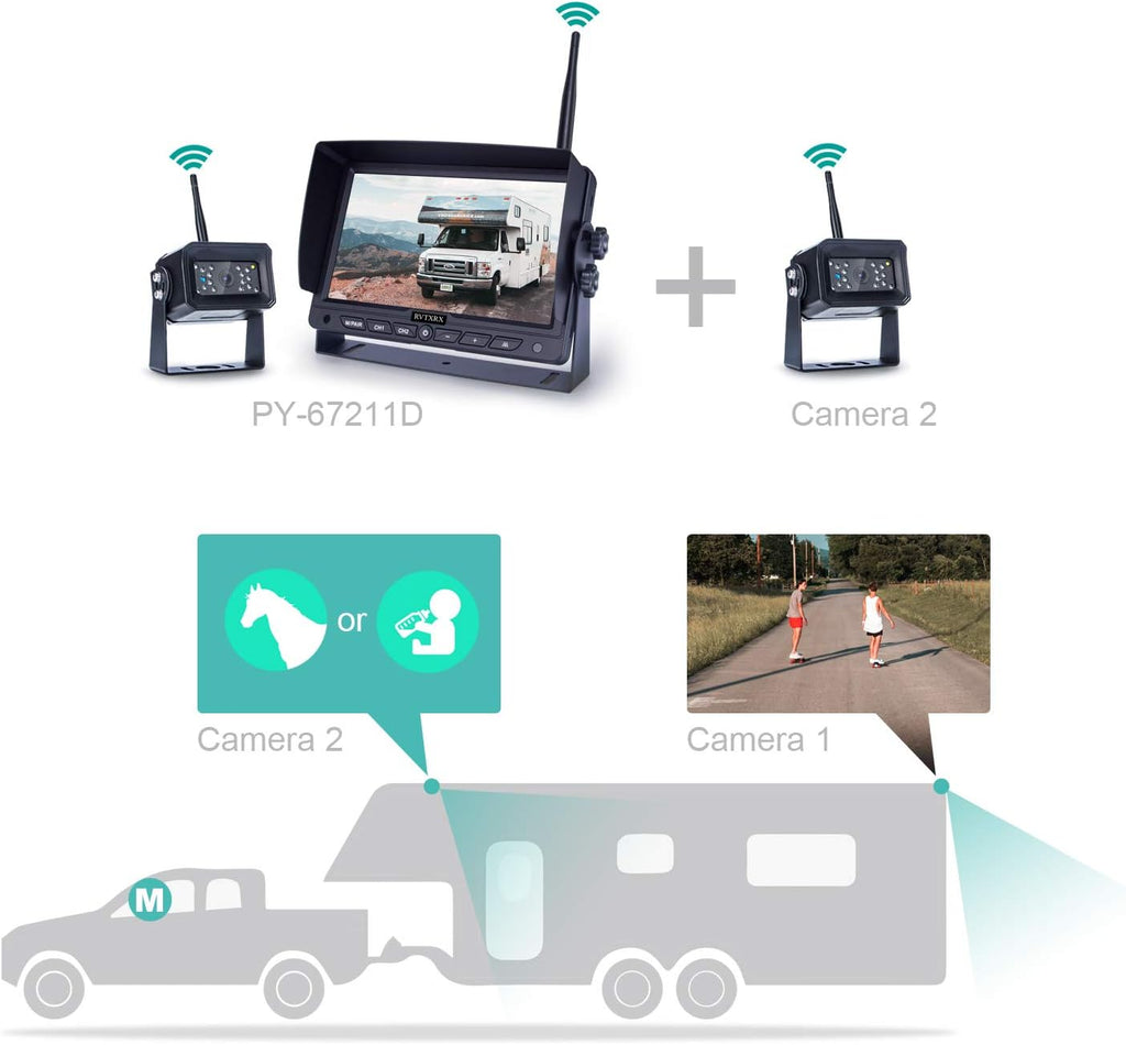 7 Inch Wireless Backup Camera Kit with Night Vision P5735