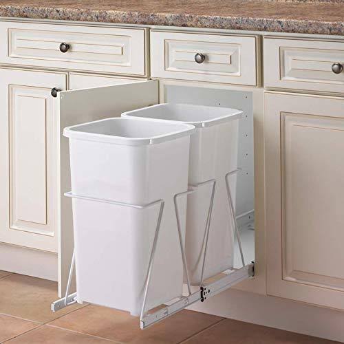 White Double Pull-Out Trash Can U950537