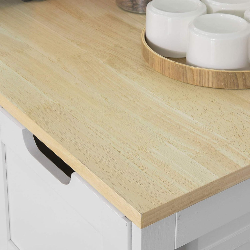 Kitchen Cart with 3 Drawers and Open Storage Shelf L93695
