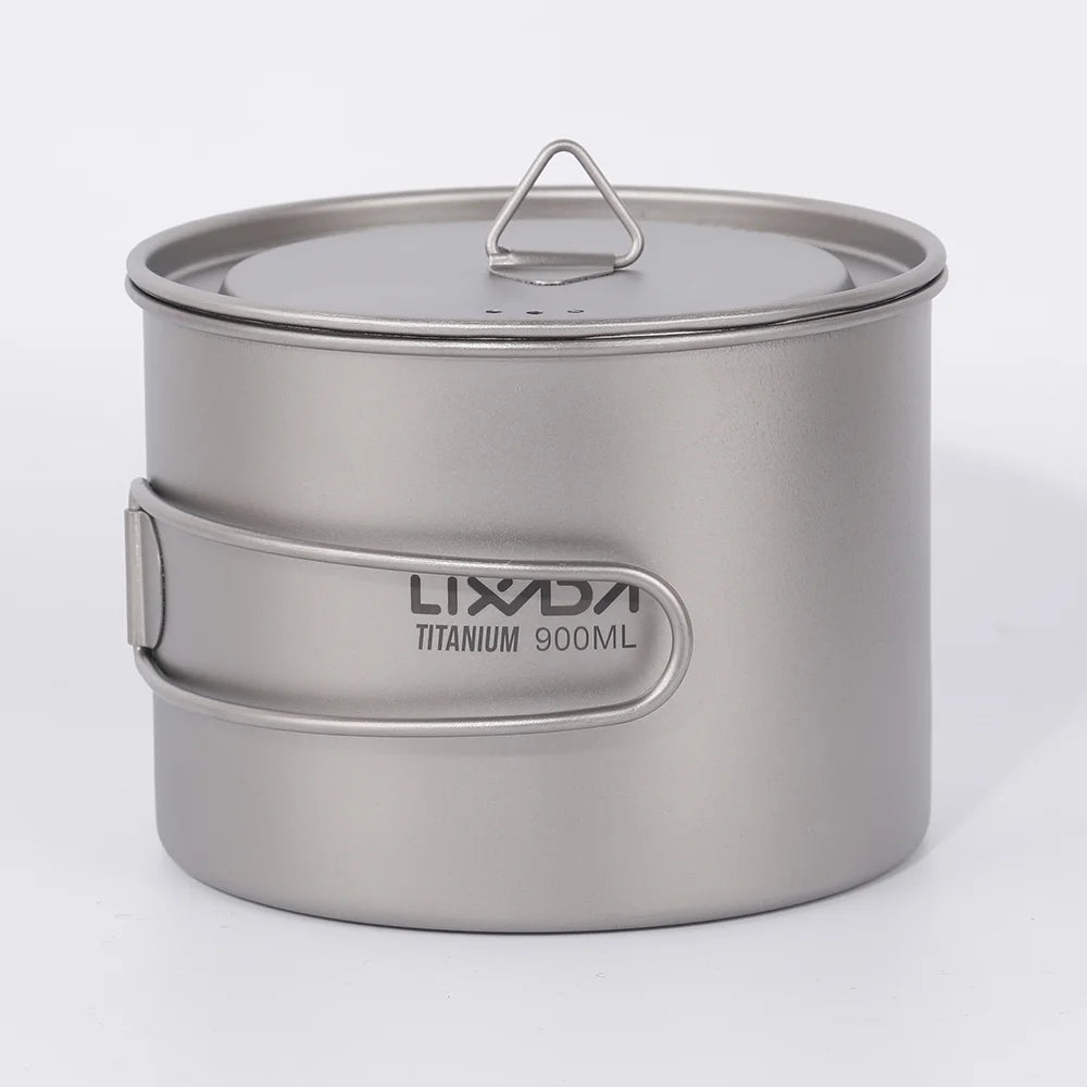 900ml Titanium Cup Pot with Lid and Foldable Handle U913