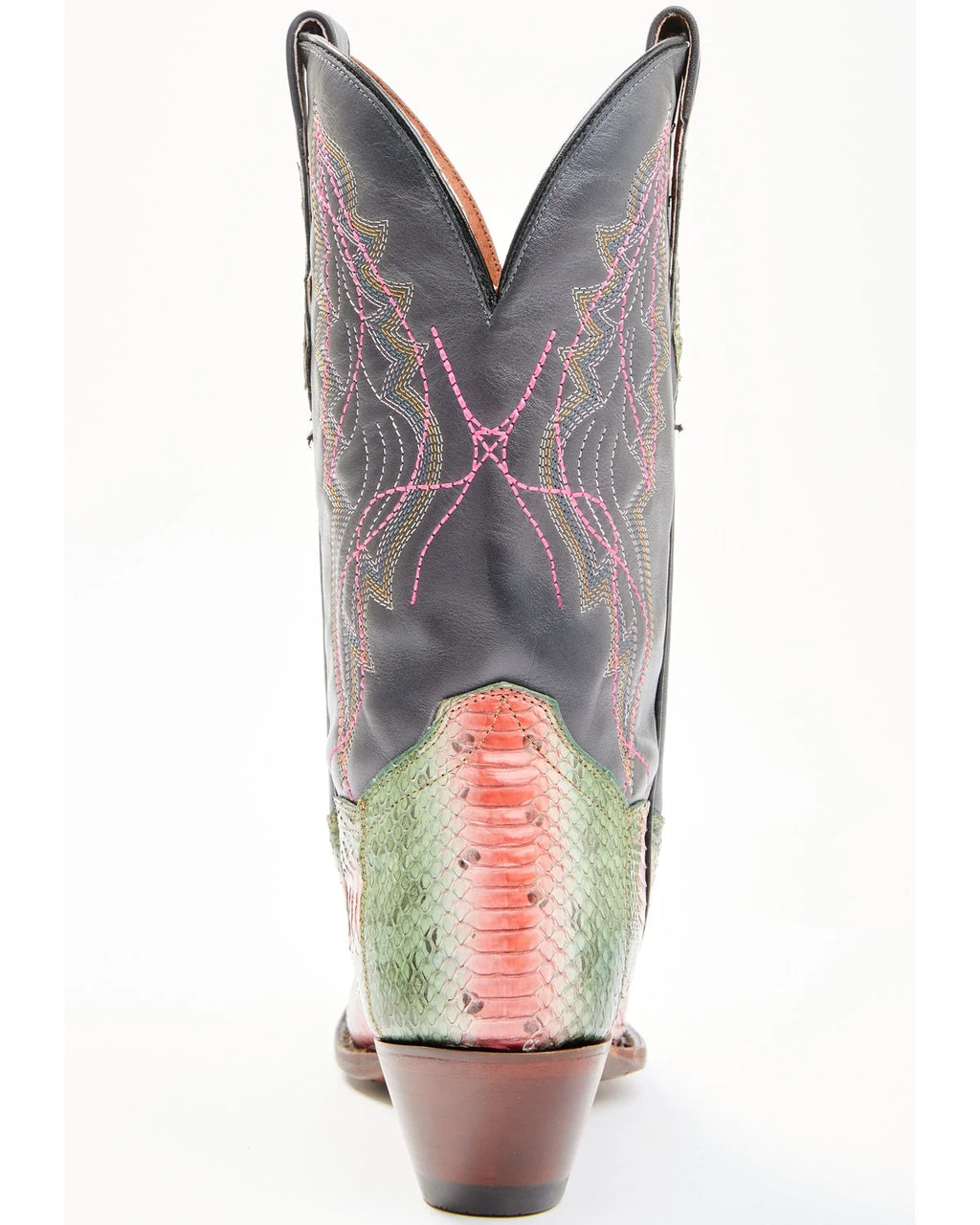 Green Watersnake Skin Western Boot Square Toe 9 M Q19333