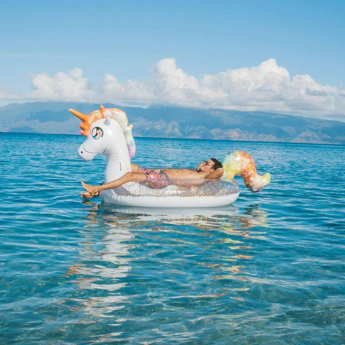 Glitter Unicorn Gigantic Beach Pool Raft W814