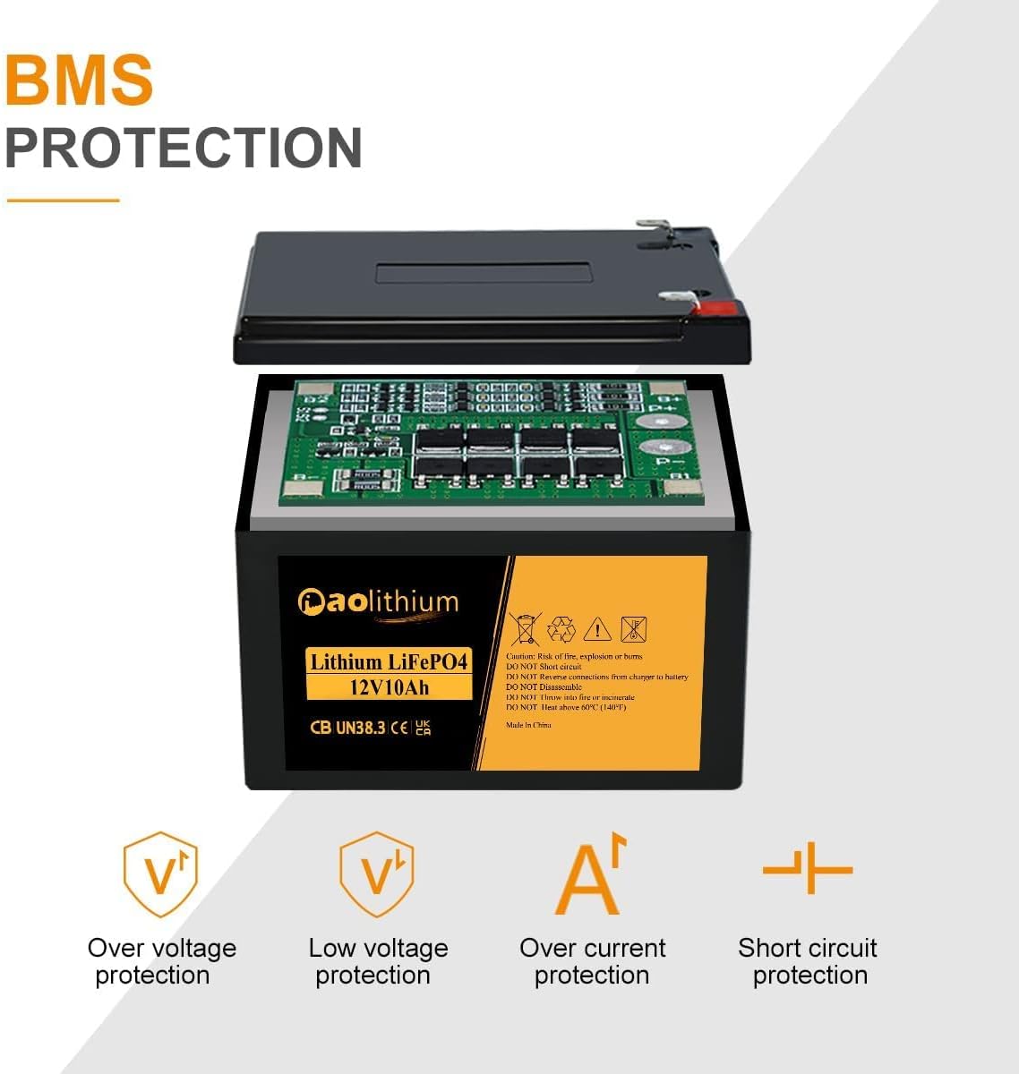 12V 10Ah LiFePO4 Battery with F2 Terminals P65302