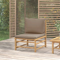 Bamboo Patio Sofa with Taupe Cushions L9465
