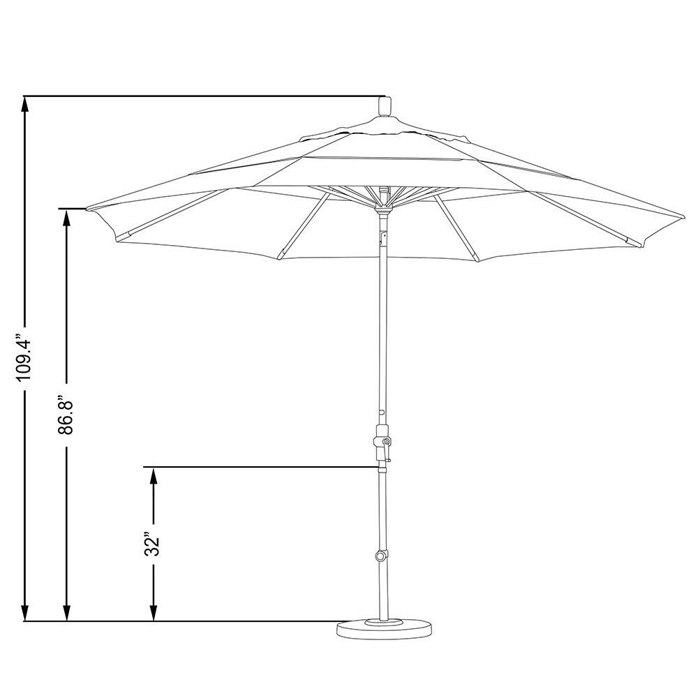 11 ft. Aluminum Double Vent Tilt Market Umbrella N21374