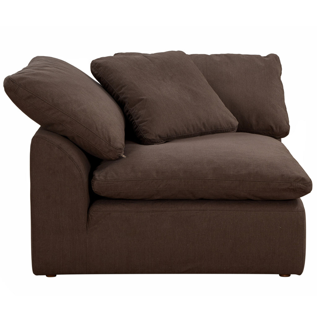 Brown Puff Fabric Slipcover for 2-Piece Loveseat Z240515