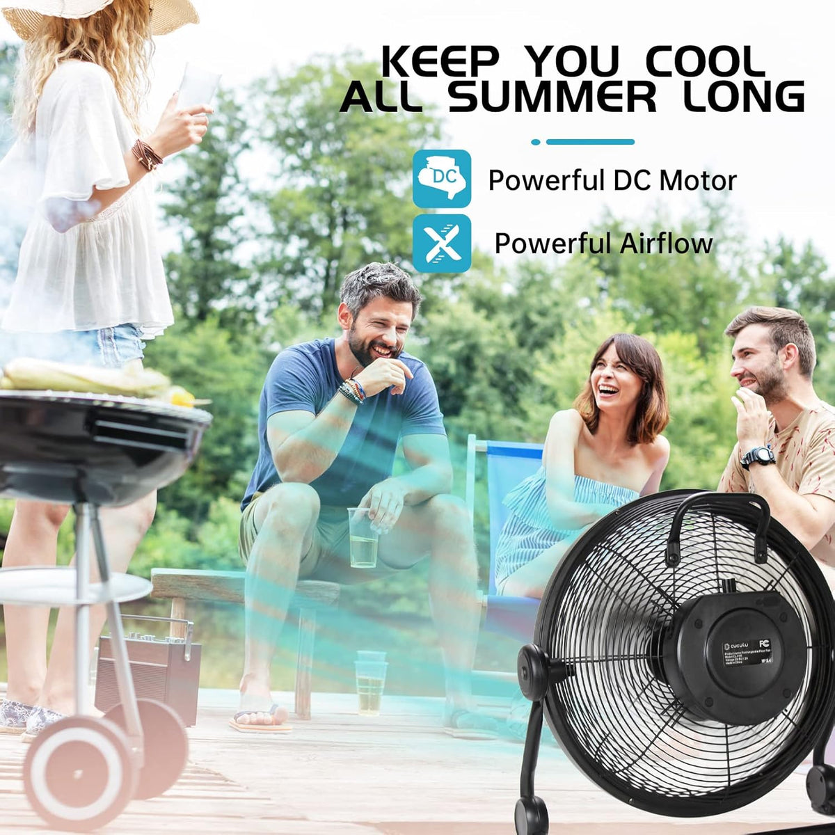 15000mAh 12'' Cordless Metal Blade Portable Fan W152920