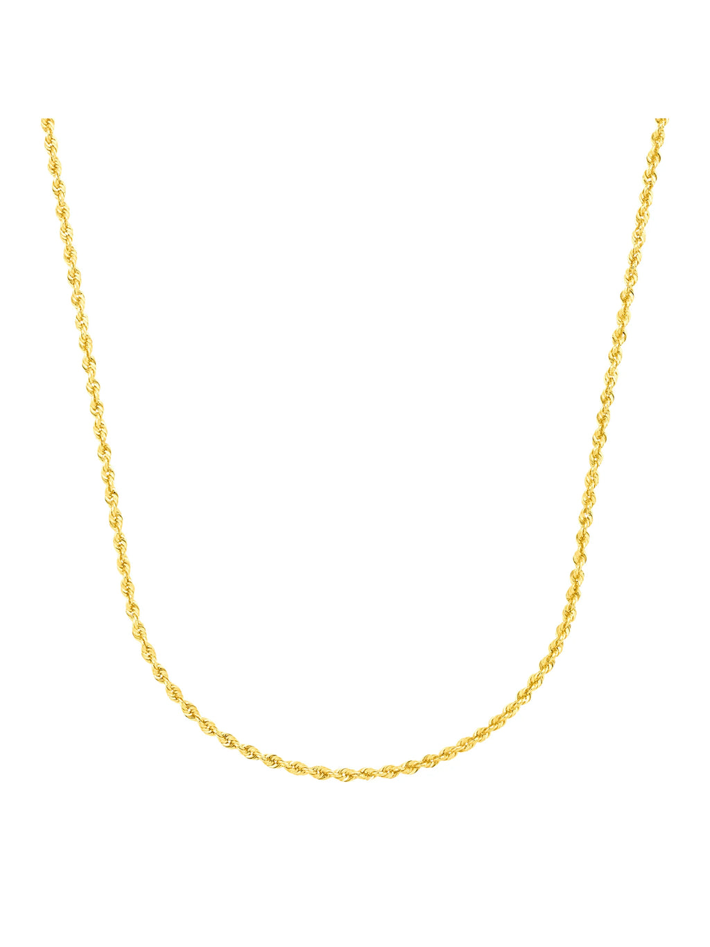 14kt Yellow Gold 20" Hollow Glitter Rope Chain Necklace P881