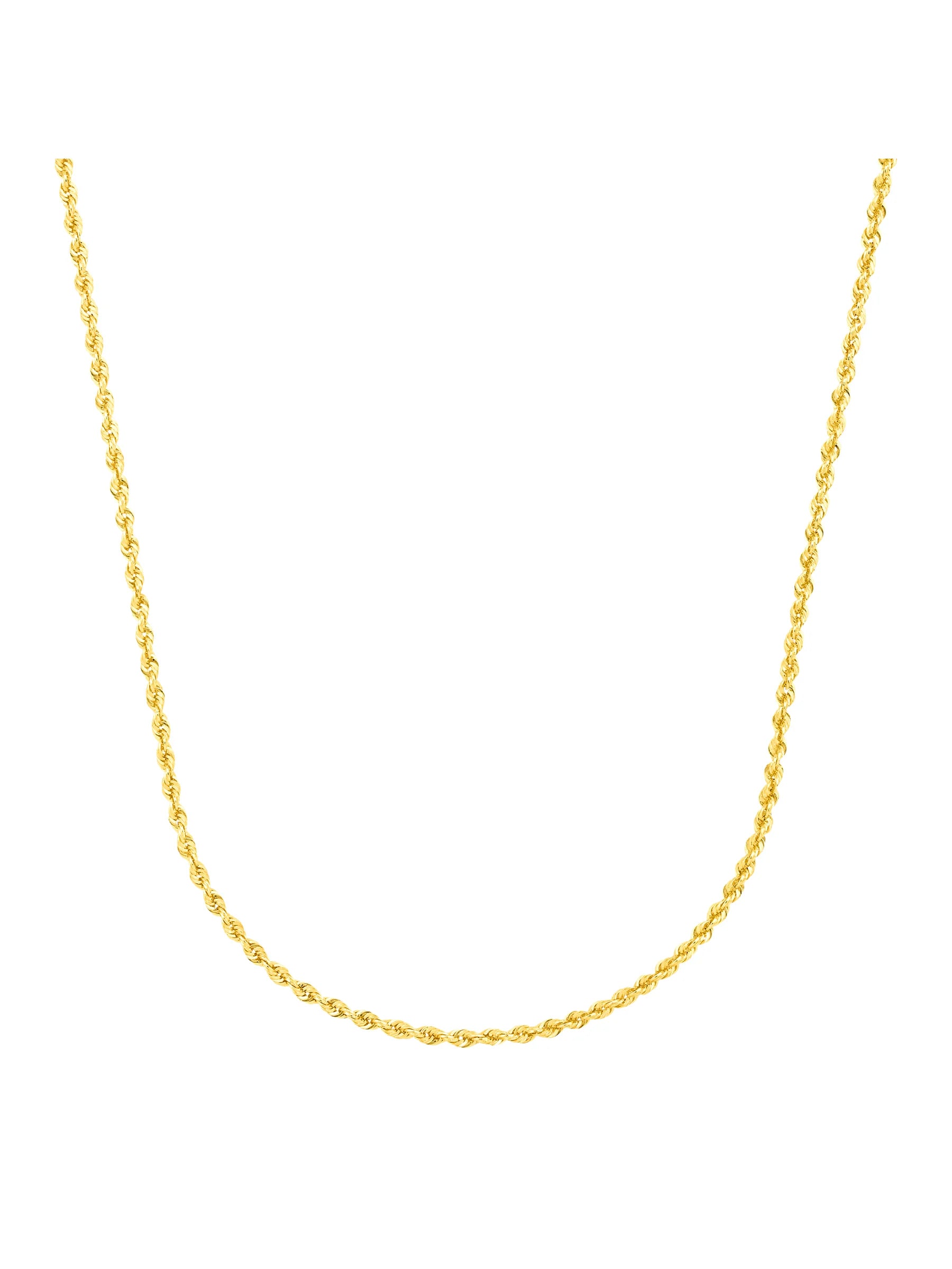 14kt Yellow Gold 20" Hollow Glitter Rope Chain Necklace P881