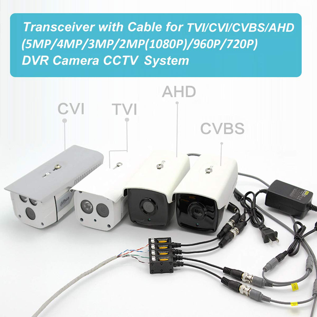 20 Pairs Passive HD BNC Video Balun Transceiver Transmitter AHD/TVI/CVI/CVBS Cable Connectors for CCTV Security Cameras R8729