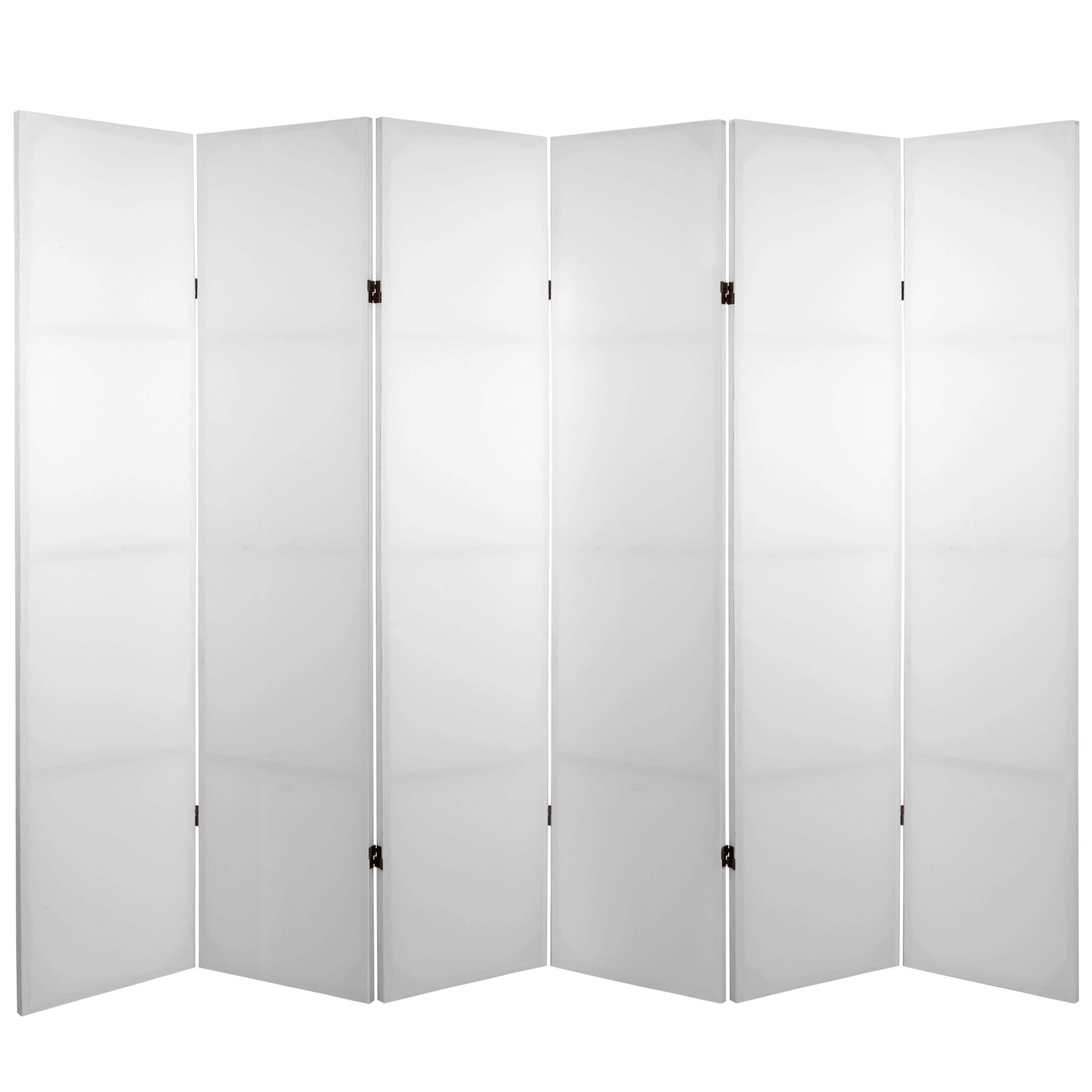 White 6 Panel Canvas Room Divider U627795