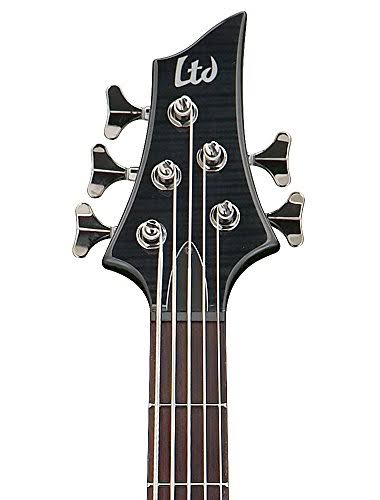 Flame Maple See Thru Black 5-String Bass Guitar W7143