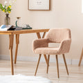 Faux Fur Mid Century Dining Chairs Camel J5322