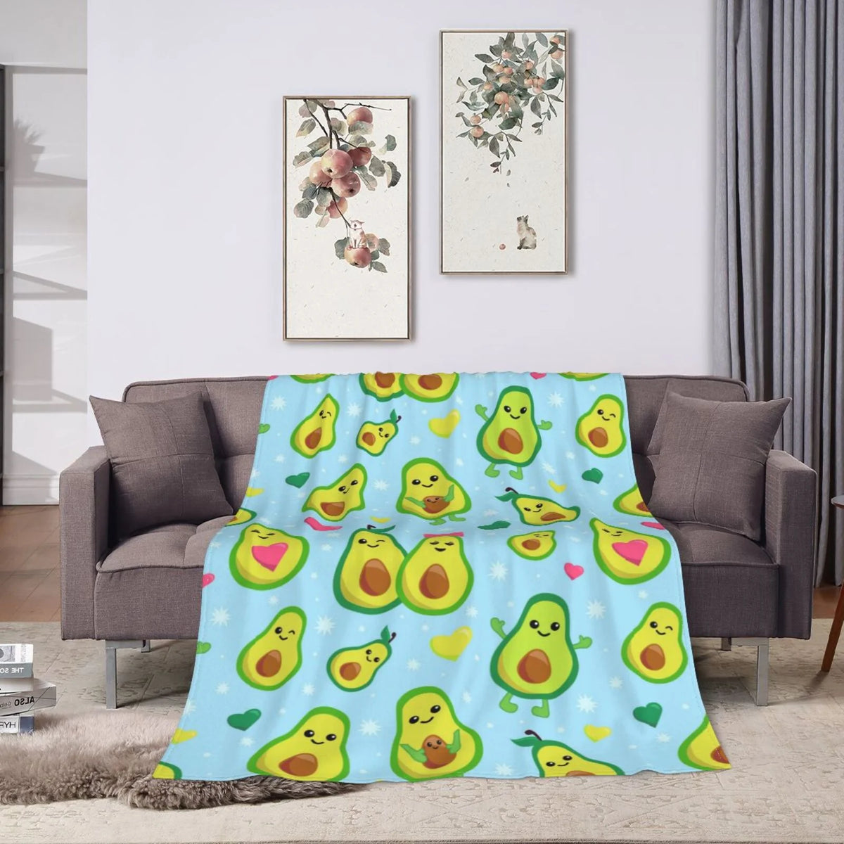 Fleece Plush Cartoon Avocado Flannel Blanket (40"X30") C17504