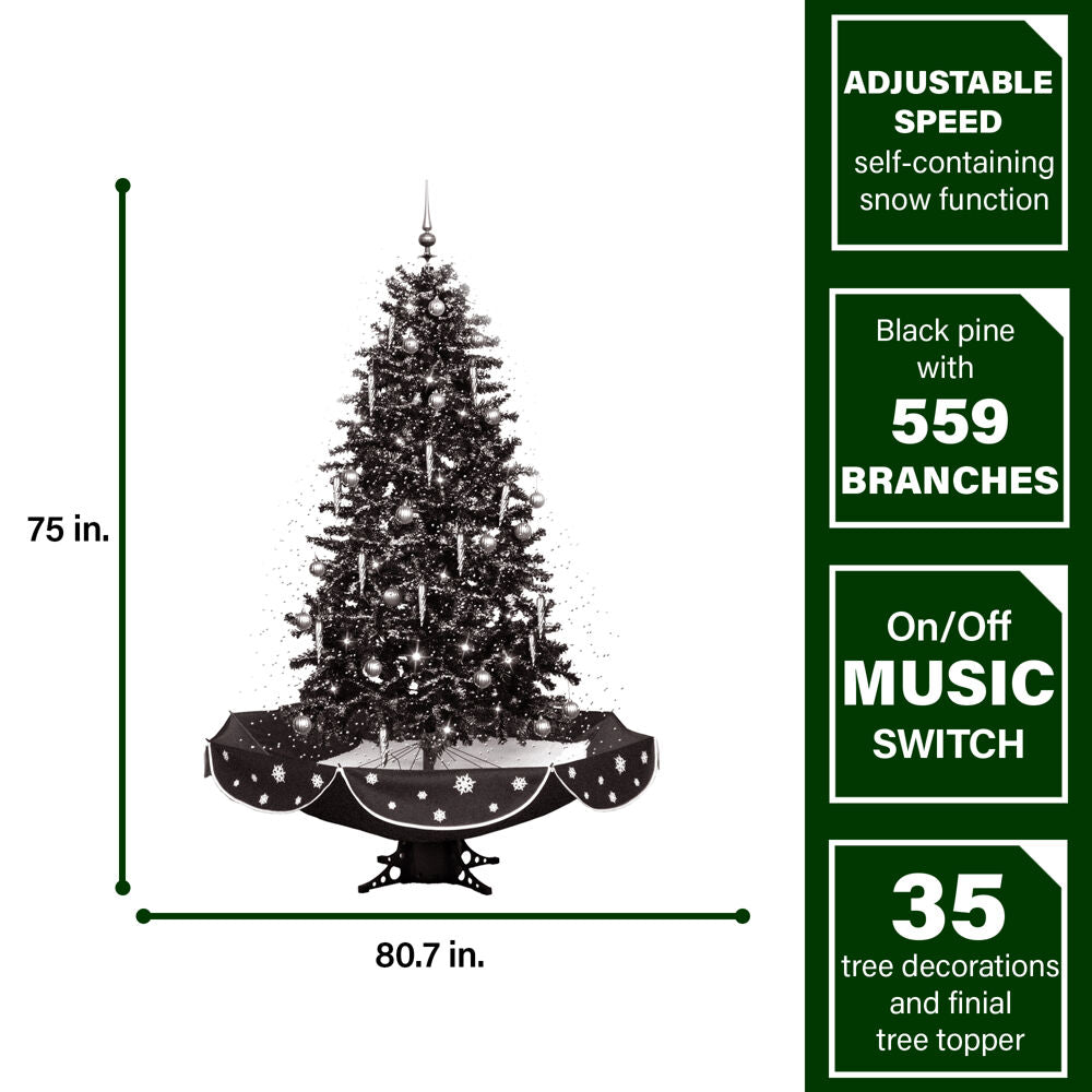 White Prelit LED Musical Christmas Tree with Umbrella Base P3723