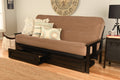 Mocha Brown/Black Full Futon with Fabric Mattress B82512