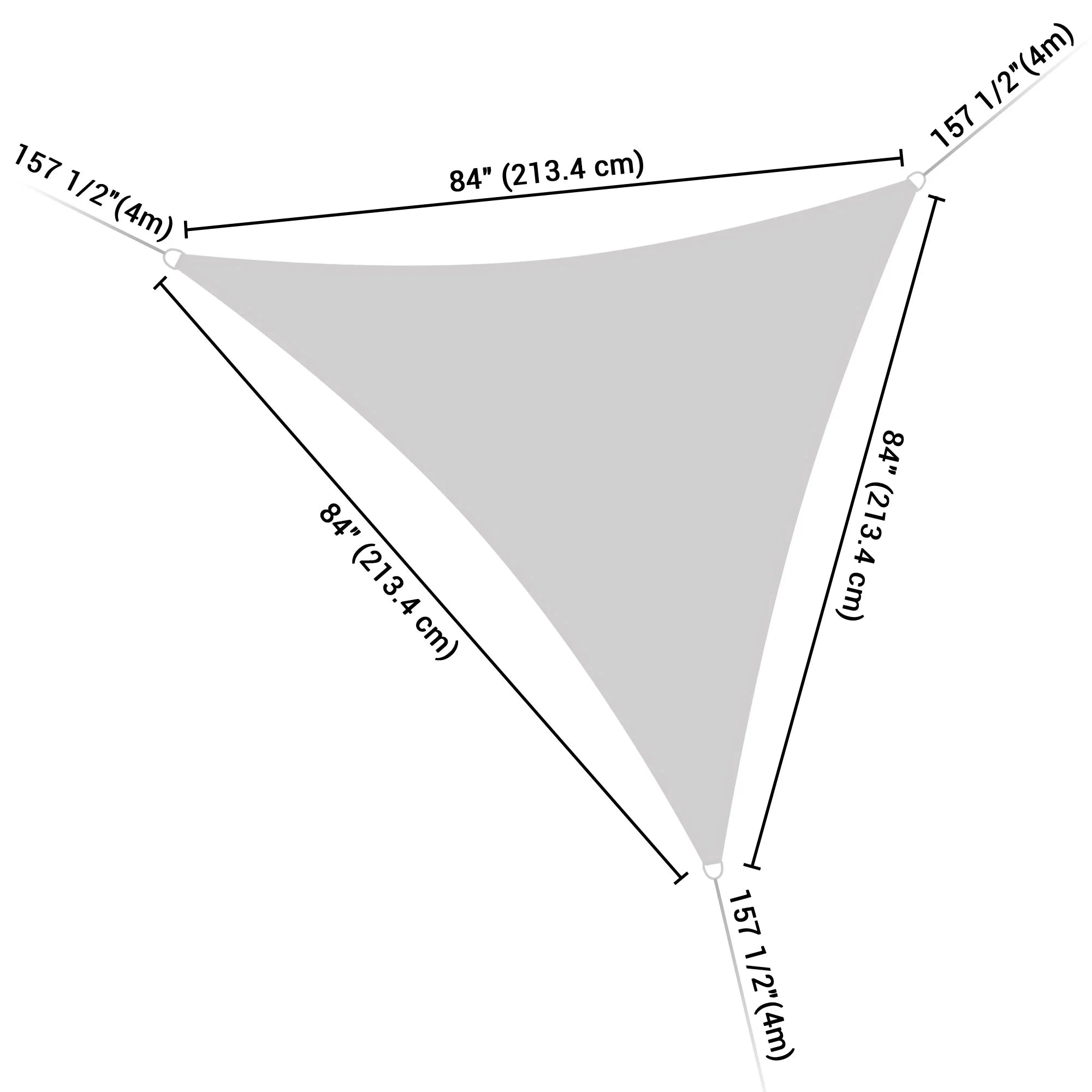 Gray+White Triangle Sun Shade Sail R4192