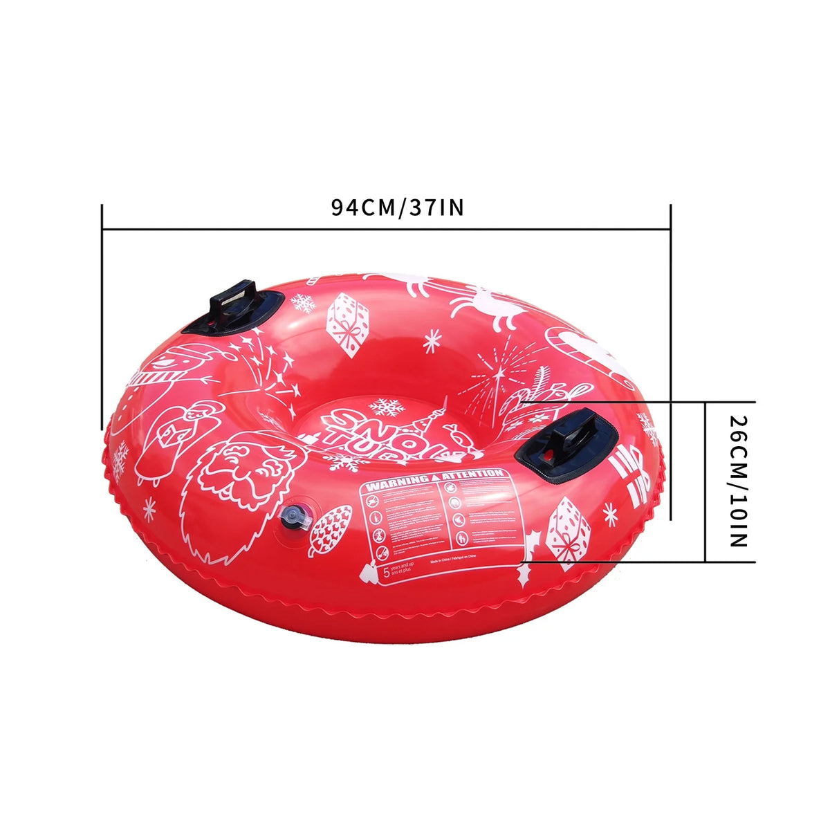 Inflatable Ski Ring Snow Sled PVC Red C721965