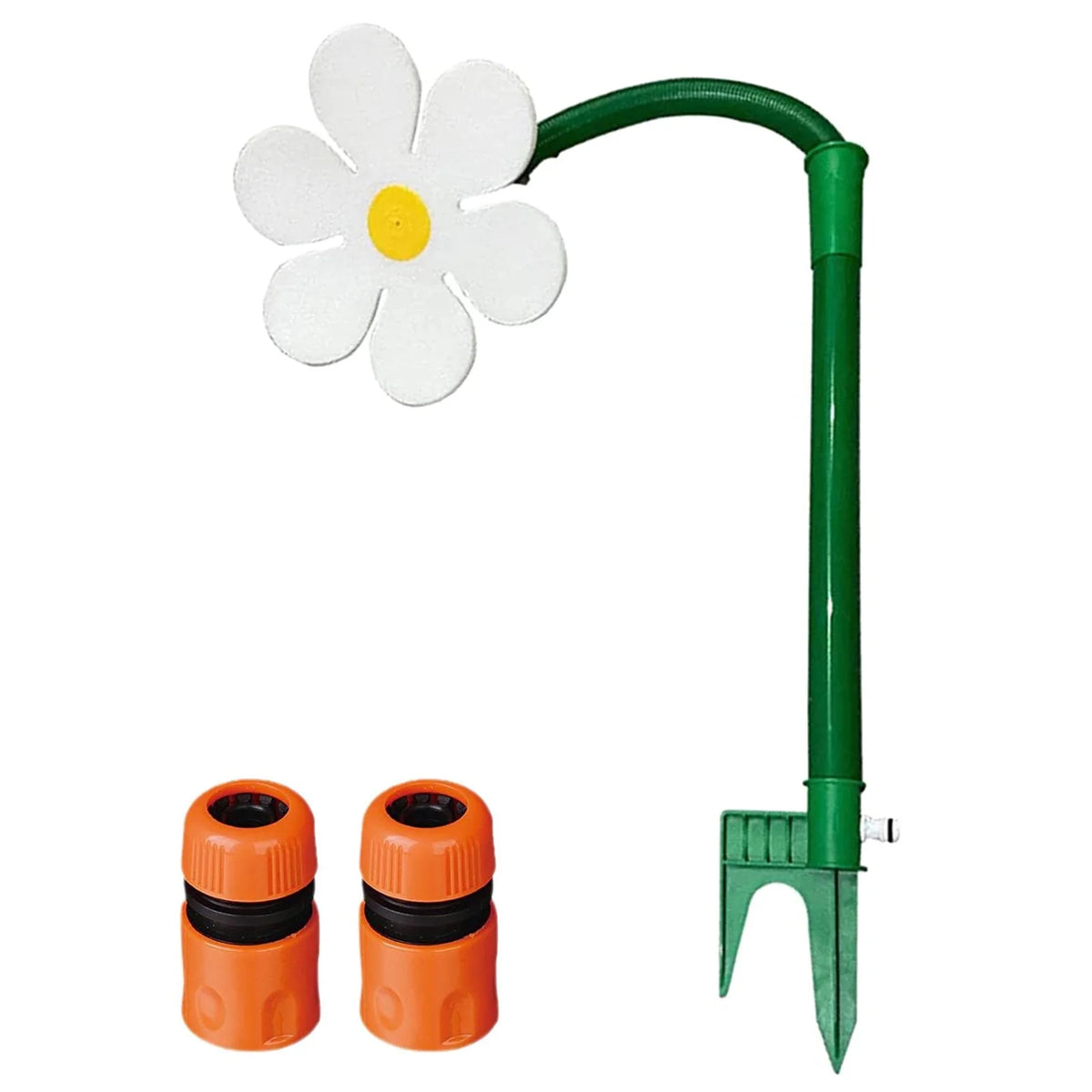 White Flower Shaped Dancing Sprinklers Lawn Watering with 2pcs Adapter A1310