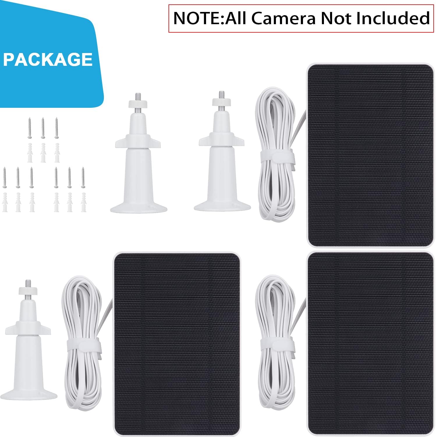 3PACK White IP65 Weatherproof Solar Panel Q69253