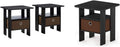 Set of 2 Table with Bin Drawer & 1 Table with Bin Drawer Americano/Medium Brown T8261