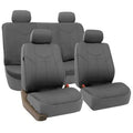Gray Faux Leather Car Seat Covers Full Set F143290