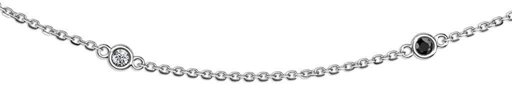Black & White Diamond 11 Stations Necklace 0.35 ct tw 14K White Gold U65926