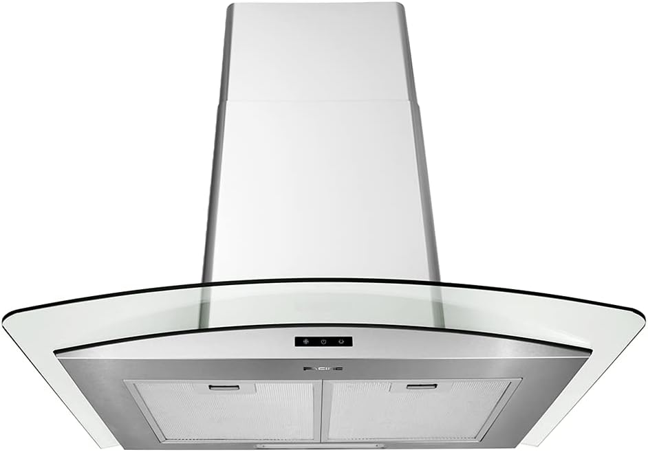 30''/36'' wall-mount range hood with glass chimney, 750 CFM, LED speed indicator, Dual-level lighting E499059