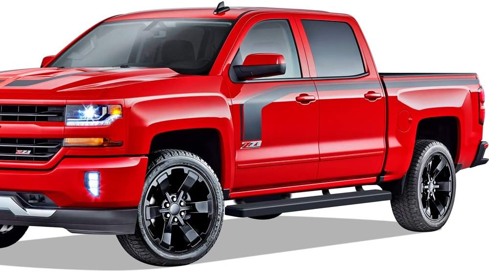 Black Running Boards for Chevy Silverado GMC Sierra Crew Cab W336581