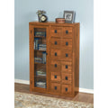 Glass Door Solid Oak Storage Cabinet E77419