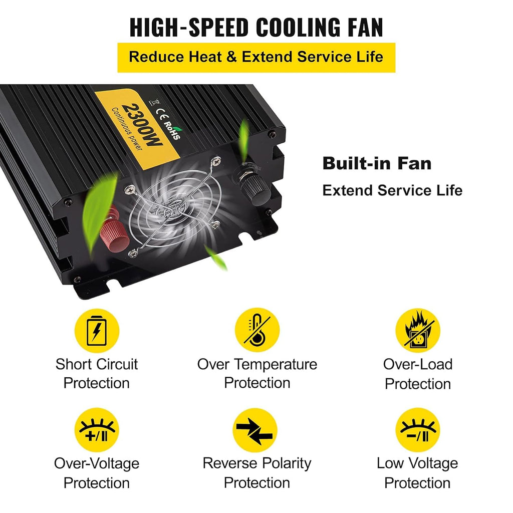 2300W Modified Sine Wave Power Inverter with LCD Remote Controller J17141