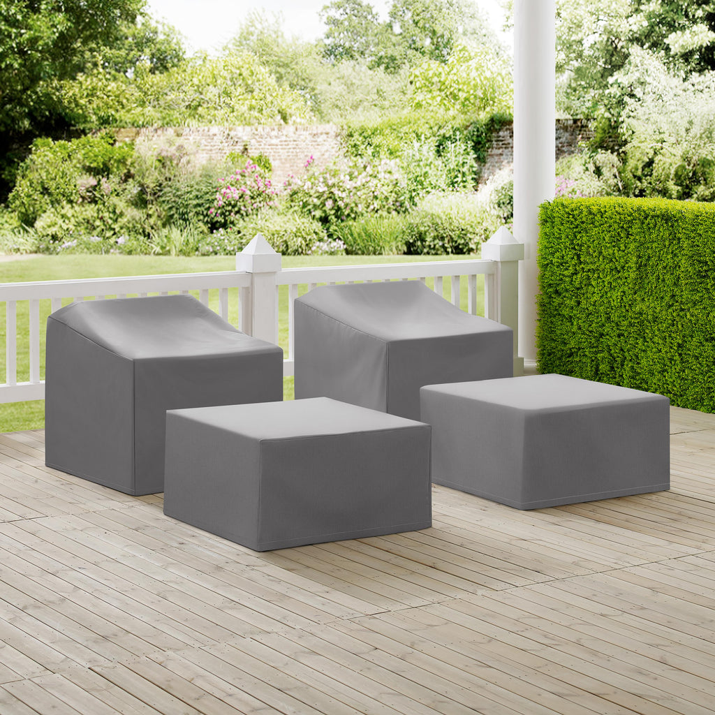 Gray 4 Piece Patio Vinyl Conversation Cover Set M23617