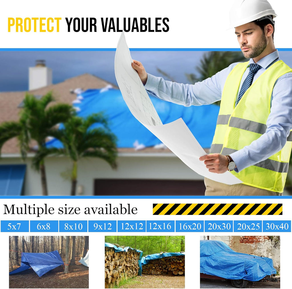 Blue Waterproof Poly Tarp X894018